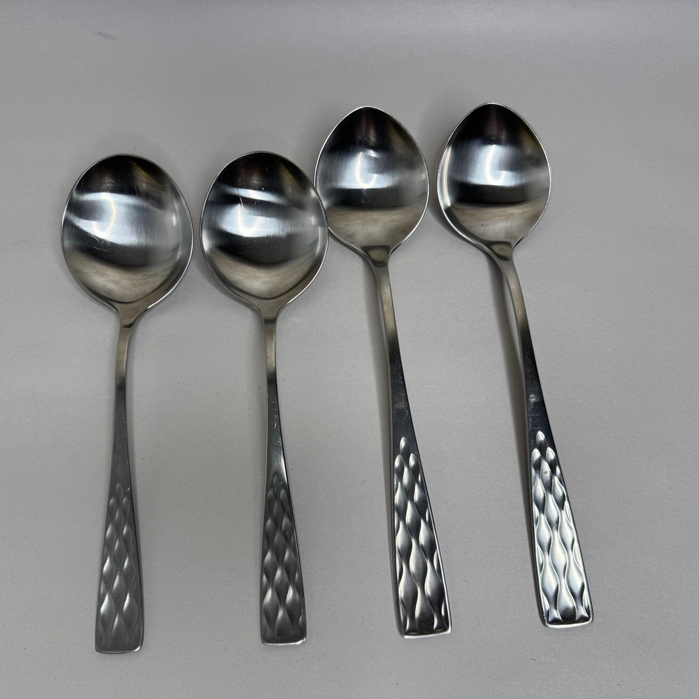 WMF Cromargan‎ Germany Serving Spoons Textured Handle Vintage